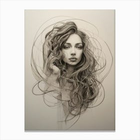 Drawing Of A Woman Canvas Print