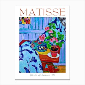 Henri Matisse Still Life With Geraniums 1910 Art Poster Print in HD for Feature Wall Decor Vibrant Colorful Fully Remastered and High Definition Canvas Print