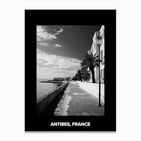 Poster Of Antibes, France, Mediterranean Black And White Photography Analogue 1 Canvas Print