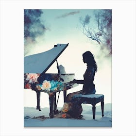 Woman Playing A Piano Canvas Print