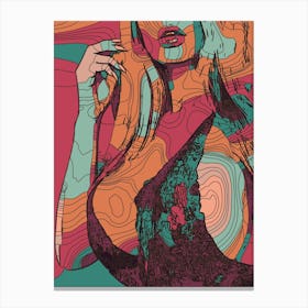 Abstract Geometric Sexy Woman (11) 1 Canvas Print