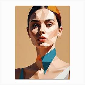 Minimalism Geometric Woman Portrait Pop Art (21) Canvas Print