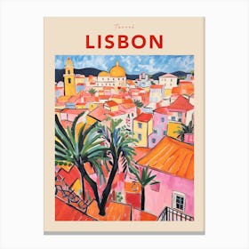 Lisbon Portugal 8 Fauvist Travel Poster Canvas Print