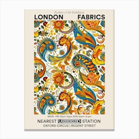 Poster Flores Vista London Fabrics Floral Pattern 1 Canvas Print