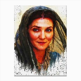 Catelyn Stark Game Of Thrones Painting Canvas Print