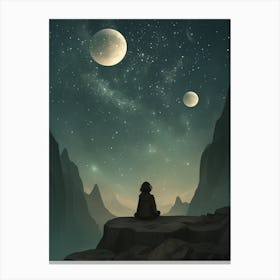 Person Sitting On A MoonRock Canvas Print