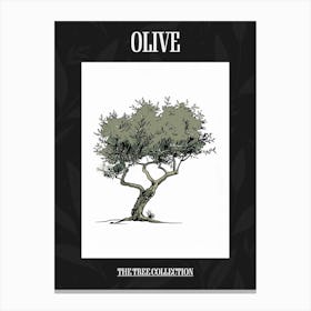 Olive Tree Pixel Illustration 3 Poster Canvas Print