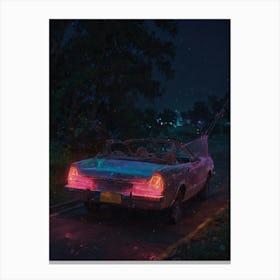 Neon Car At Night 1 Canvas Print