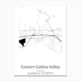 Eastern Goleta Valley,United States Minimalist Map Canvas Print