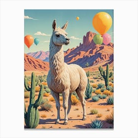 Llama In The Desert Canvas Print