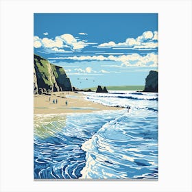 A Picture Of Barafundle Bay Beach Pembrokeshire Wales 2 Canvas Print