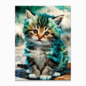 Kitty Painting Canvas Print