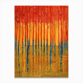 Red And Blue Trees Canvas Print