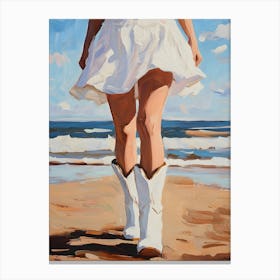 Cowgirl On The Beach 1 Canvas Print