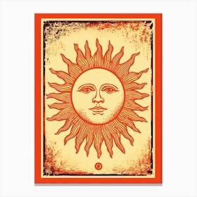 Bold Bright Sun Tarot Card Style 6 Canvas Print