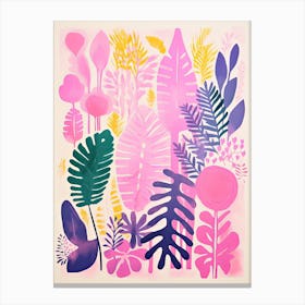 Colourful Botanical Risograph Style 34 Canvas Print