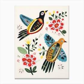Folk Style Bird Painting Falcon 1 Canvas Print