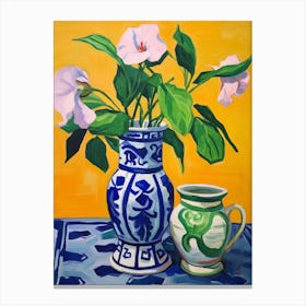 Flowers In A Vase Still Life Painting Periwinkle 4 Canvas Print