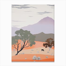 Karoo Desert   South Africa, Contemporary Abstract Illustration 4 Canvas Print