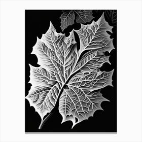 Sycamore Leaf Linocut 5 Canvas Print