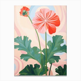 Geranium 1 Hilma Af Klint Inspired Pastel Flower Painting Canvas Print