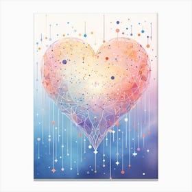Celestial Rainbow Heart Line Details 1 Canvas Print