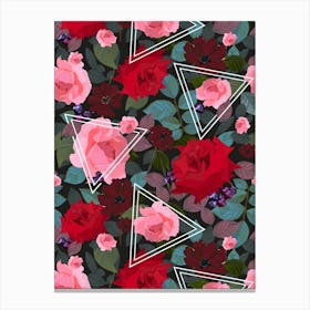 Triangles And Roses Canvas Print