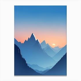 Misty Mountains Vertical Composition In Blue Tone 19 Canvas Print