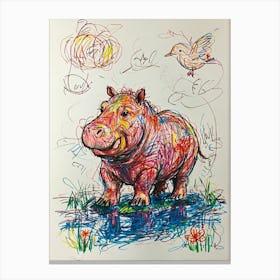 Default Draw Me A Dramatic Oil Painting Of A Hippopotamus Emer 2 Canvas Print