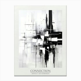 Connection Abstract Black And White 3 Poster Canvas Print