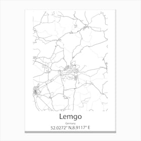 Lemgo,Germany Minimalist Map Leinwandbilder