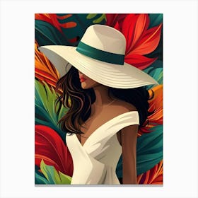 Woman In A Hat 3 Canvas Print