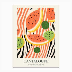 Marche Aux Fruits Cantaloupe Fruit Summer Illustration 3 Canvas Print