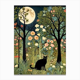 William Morris Cat In The Forest 12 Canvas Print