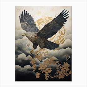 Hawk 3 Gold Detail Painting Canvas Print