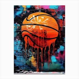 Colorful Basketball Graffiti Street Canvas Print