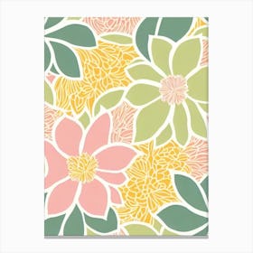 Cypress Pastel Floral 4 Flower Canvas Print