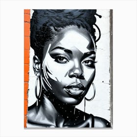 Graffiti Mural Of Beautiful Black Woman 279 Canvas Print