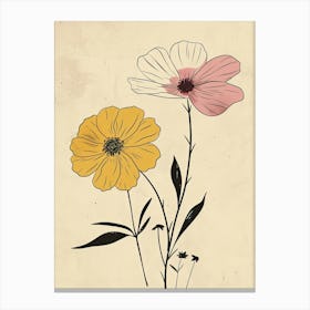 Izmir Flower Market Boho Minimalist Style Canvas Print