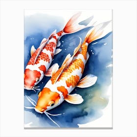 Koi Fish Watercolor Painting (17) Canvas Print