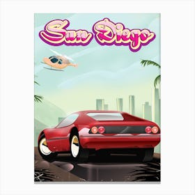 Sun Diego Sports car Canvas Print