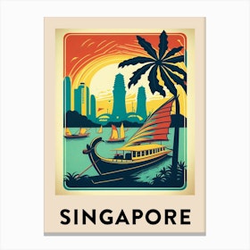 Singapore 2 Vintage Travel Poster Canvas Print