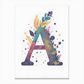 Colorful Letter A Illustration 1 Canvas Print