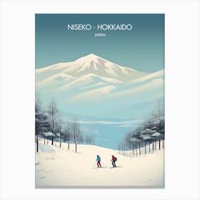 Poster Of Niseko   Hokkaido, Japan, Ski Resort Illustration 3 Canvas Print