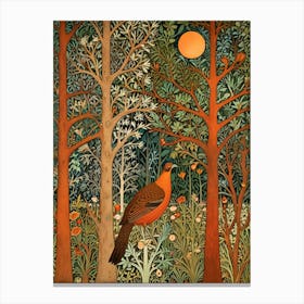 William Morris Pheasant In The Woods Canvas Print