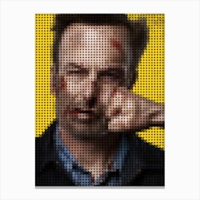 Nobody Movie Bob Odenkirk In A Pixel Dots Art Style Canvas Print