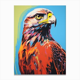 Andy Warhol Style Bird Red Tailed Hawk 3 Canvas Print