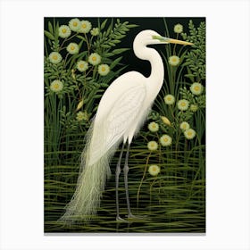 Ohara Koson Inspired Bird Painting Egret 1 Canvas Print