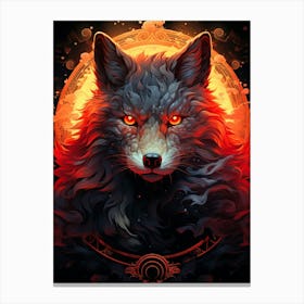 Wolf Flam Inferno Canvas Print
