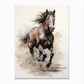 A Horse Painting In The Style Of Watercolor Painting 2 Canvas Print